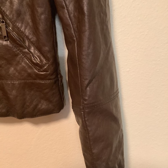 Therapy Women’s street wear motto bikercore small festival faux leather jacket - Picture 3 of 12